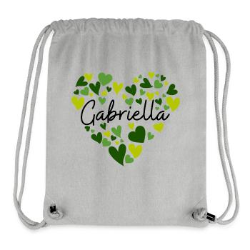 gabriella Name Design with Heart-Shaped green Hear - Stanley/Stella Recycled Gym Bag - heather grey - Front
