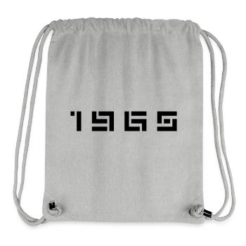 Année de naissance Anniversaire Né en - Fabriqué en 1965 - Sac à cordon recyclé Stanley/Stella - gris chiné - Devant