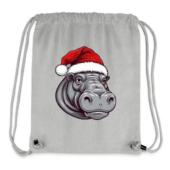 Nilpferd Weihnachten Tier Kopf - Stanley/Stella recycelter Gym Bag - Grau meliert - Vorne