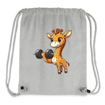 Giraffe beim Bankdrücken Workout - Stanley/Stella recycelter Gym Bag - Grau meliert - Vorne