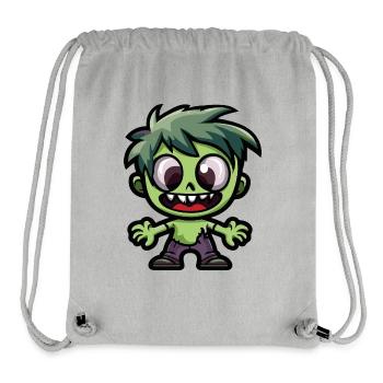 Zombie Halloween Bande dessinée mignonne - Sac à cordon recyclé Stanley/Stella - gris chiné - Devant