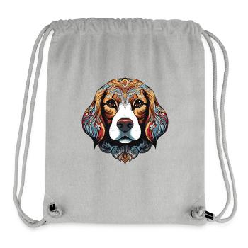 Beagle Hund Porträt Kopf - Stanley/Stella recycelter Gym Bag - Grau meliert - Vorne