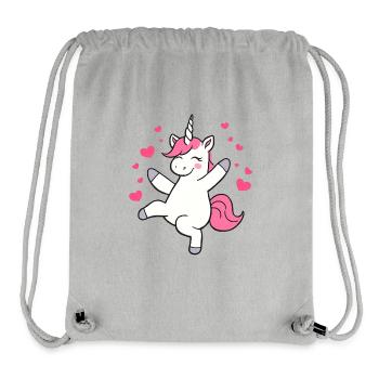 Dancing Happy Unicorn Fairy Unicorn Fantasy - Stanley/Stella Recycled Gym Bag - heather grey - Front