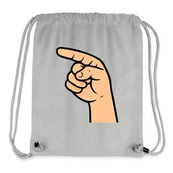 Hand Index Finger Comic - Stanley/Stella Recycled Gym Bag - heather grey - Front