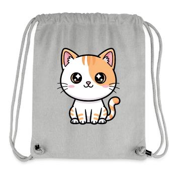 Kawaii Calico Kitty - Stanley/Stella Recycled Gym Bag - heather grey - Front