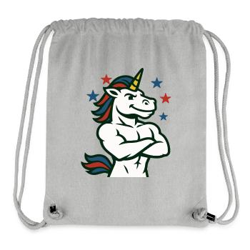 Confident Unicorn Illustration - Stanley/Stella Recycled Gym Bag - heather grey - Front
