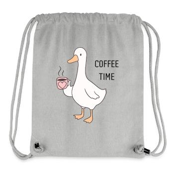 Dessin animé Ducky Coffee Time - Sac à cordon recyclé Stanley/Stella - gris chiné - Devant