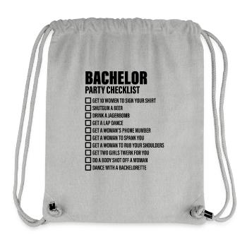 Bachelor Party Checklist - JGA - Sac à cordon recyclé Stanley/Stella - gris chiné - Devant