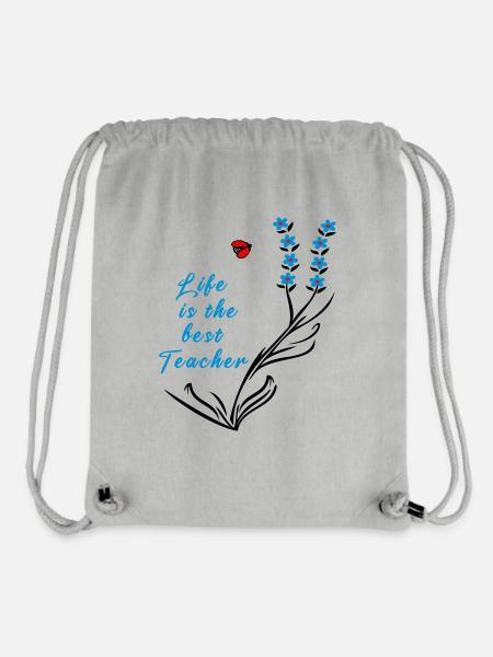 la vie est le meilleur enseignant - Sac à cordon recyclé Stanley/Stella - gris chiné