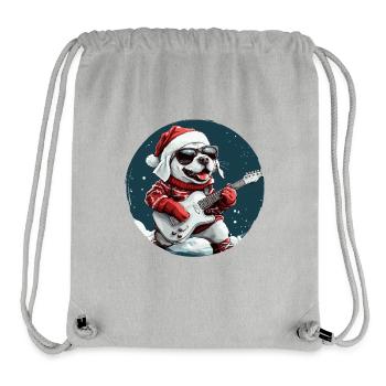 Labrador Hund Weihnachten Rocker Gitarre - Stanley/Stella recycelter Gym Bag - Grau meliert - Vorne