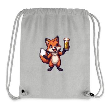Fuchs Pixel Bier - Stanley/Stella recycelter Gym Bag - Grau meliert - Vorne