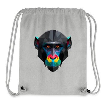 Farbiges Low-Poly Affenporträt - Stanley/Stella recycelter Gym Bag - Grau meliert - Vorne