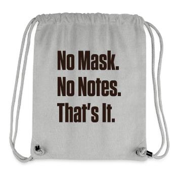 No Mask No Notes Neurodivergent Pride - Stanley/Stella Recycled Gym Bag - heather grey - Front