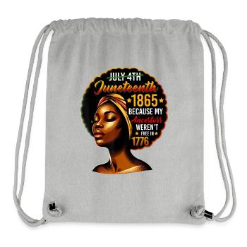 Meine Vorfahren waren 1776 nicht frei, Juneteenth 1865 - Stanley/Stella recycelter Gym Bag - Grau meliert - Vorne