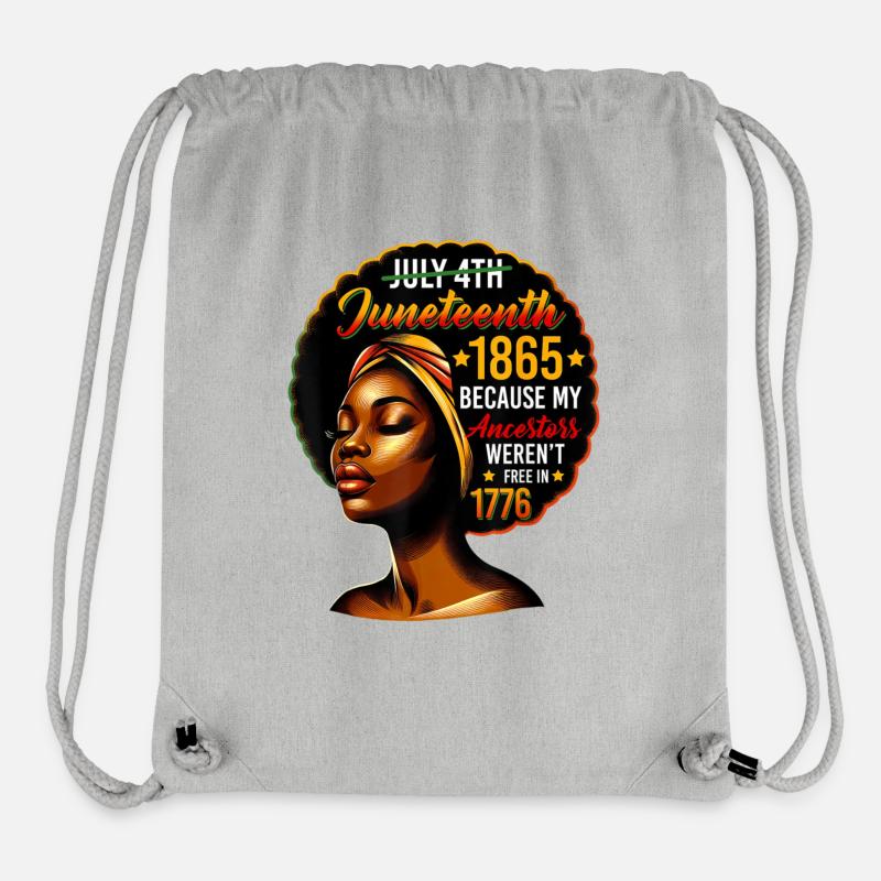 Meine Vorfahren waren 1776 nicht frei, Juneteenth 1865 - Stanley/Stella recycelter Gym Bag - Grau meliert