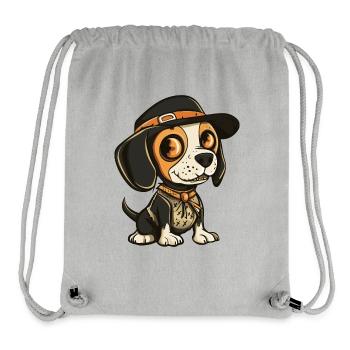 Beagle Chien Halloween Zombie - Sac à cordon recyclé Stanley/Stella - gris chiné - Devant