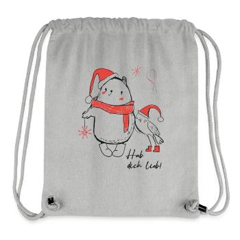 hab dich lieb, Weihnachten - Stanley/Stella recycelter Gym Bag - Grau meliert - Vorne
