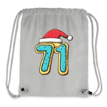 71 Number Christmas Cookie - Stanley/Stella Recycled Gym Bag - heather grey - Front