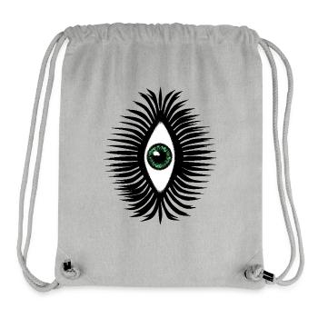 Lucky Amulet Eye Psychedelic Green Vertical - Stanley/Stella Recycled Gym Bag - heather grey - Front