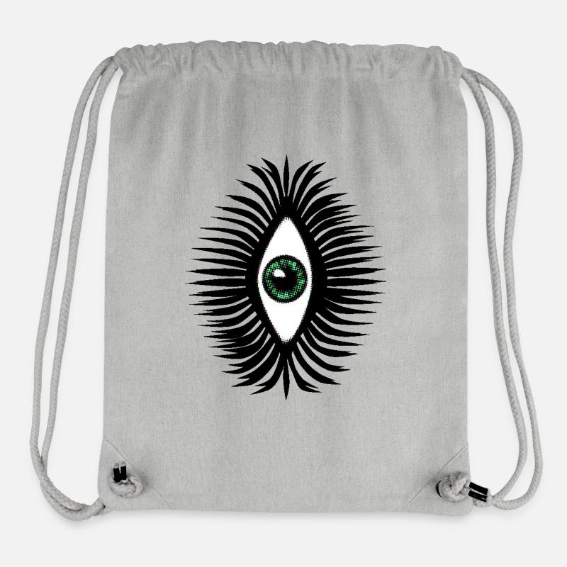 Glücksamulett Auge psychedelisch grün vertikal - Stanley/Stella recycelter Gym Bag - Grau meliert