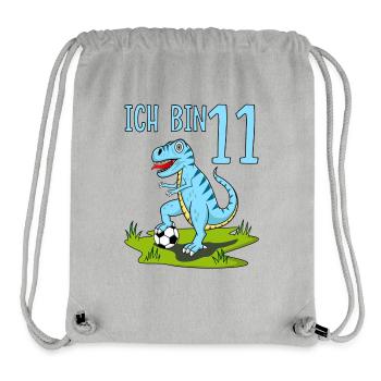 Dinosaurier Rex Fußball 11 Geburtstag Blau - Stanley/Stella recycelter Gym Bag - Grau meliert - Vorne