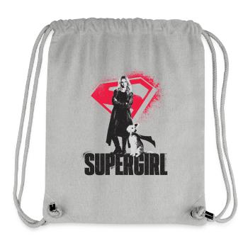 Supergirl Movie Lettering With Kara And Krypto - Stanley/Stella Recycled Gym Bag - heather grey - Front