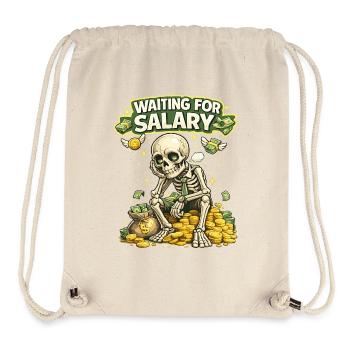 Waiting for Salary Funny Skeleton Shirt - Stanley/Stella Recycled Gym Bag - natural - Front