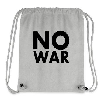 No war - Stanley/Stella Recycled Gym Bag - heather grey - Front