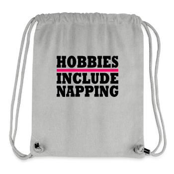 Hobbies include napping - Stanley/Stella Recycled Gym Bag - heather grey - Front