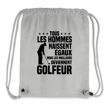 Better Equal Men Become Golfers - Stanley/Stella Recycled Gym Bag - heather grey - Front