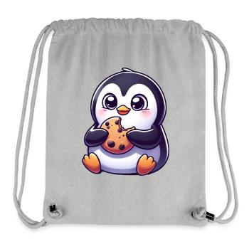 Pinguin Cookie Süßer Nachtisch Keks - Stanley/Stella recycelter Gym Bag - Grau meliert - Vorne
