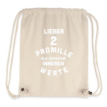 2 Promille, 0 Sorgen - Stanley/Stella recycelter Gym Bag - Naturweiß - Vorne