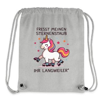 Rollschuh Einhorn - Stanley/Stella recycelter Gym Bag - Grau meliert - Vorne