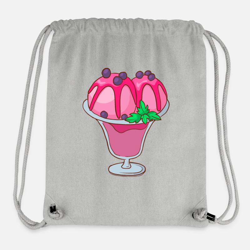 Crème glacée, crème glacée, crème glacée, crème glacée, boule, crème glacée, sundae - Sac à cordon recyclé Stanley/Stella - gris chiné