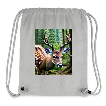 Cool Comic Portrait of a wild fallow deer majestic - Stanley/Stella Recycled Gym Bag - heather grey - Front