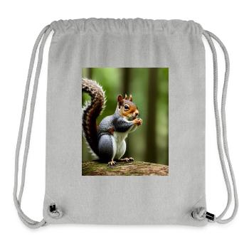 Cooles Comic Portrait wildes rotes Eichhörnchen majestätisch - Stanley/Stella recycelter Gym Bag - Grau meliert - Vorne