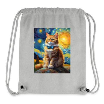 niedliche katze mit fliege kätzchen porträt ölgemälde - Stanley/Stella recycelter Gym Bag - Grau meliert - Vorne