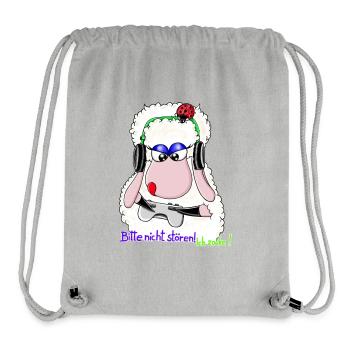 Bitte nicht stören, ich zocke! Wolly Sheepling - Stanley/Stella recycelter Gym Bag - Grau meliert - Vorne