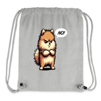Pas de Spitz nain de Poméranie Spitz Nain Porte-Spitz - Sac à cordon recyclé Stanley/Stella - gris chiné - Devant