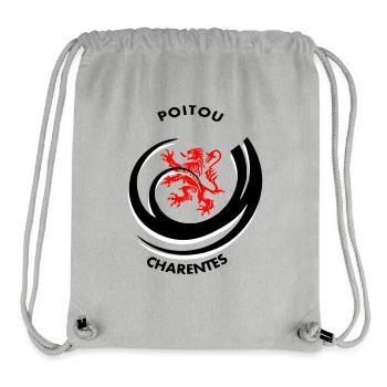 Emblème Poitou Charentes - Sac à cordon recyclé Stanley/Stella - gris chiné - Devant