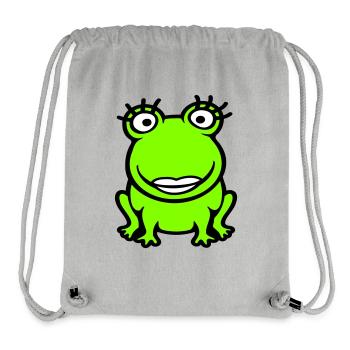 Frosch Girl Wimpern hübsche Frau weiblich Mädchen - Stanley/Stella recycelter Gym Bag - Grau meliert - Vorne