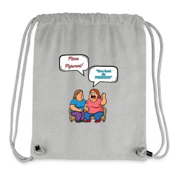 Pizza Dispute Cartoon Pepperoni - Stanley/Stella Recycled Gym Bag - heather grey - Front