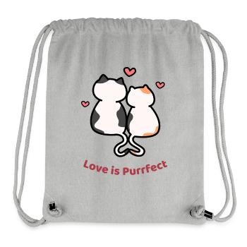 Love Is Purrfect – Süßes Katzenpaar - Stanley/Stella recycelter Gym Bag - Grau meliert - Vorne