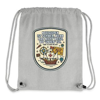 Navigation WLAN lustiger Spruch - Stanley/Stella recycelter Gym Bag - Grau meliert - Vorne