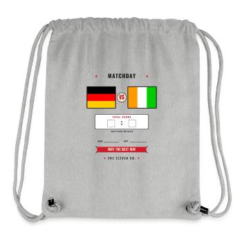 Germany vs Ivory Coast Football Score Card - Sac à cordon recyclé Stanley/Stella - gris chiné - Devant