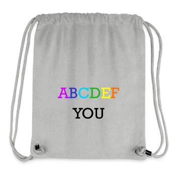 ABCDEF VOUS Arc-en-ciel - Sac à cordon recyclé Stanley/Stella - gris chiné - Devant