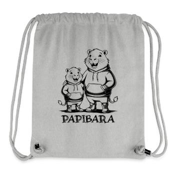 Papibara Papi Capybara Vater Lustig Papa Vatertag - Stanley/Stella recycelter Gym Bag - Grau meliert - Vorne