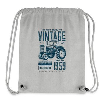 Vintage Tractor Farmer Birthday Born In 1959 - Stanley/Stella Recycled Gym Bag - heather grey - Front