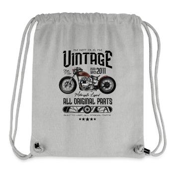 Vintage Motorrad Biker Motorrad Geburtstag 2011 - Stanley/Stella recycelter Gym Bag - Grau meliert - Vorne