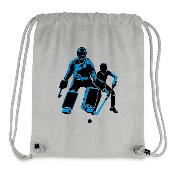 Gardien de but au hockey sur gazon - Sac à cordon recyclé Stanley/Stella - gris chiné - Devant